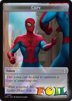 Copy/Human Citizen 2-Sided 1/4 MTG Marvel's Spider-Man Token NP Foil - Image 1