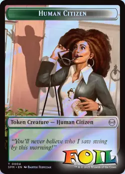 Copy/Human Citizen 2-Sided 1/4 MTG Marvel's Spider-Man Token NP Foil - Image 2