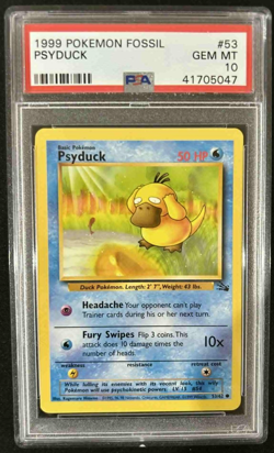 Psyduck 53/62 PSA 10 Pokemon Fossil - Image 1