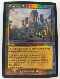 MTG Command Tower, Foil, NM/Unplayed, Strixhaven Omens Of Chaos Promo/Exclusive - Image 1