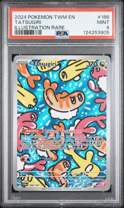 2024 POKEMON TWM EN-TWILIGHT MASQUERADE ILLUSTRATION RARE #186 TATSUGIRI PSA 9 - Image 1