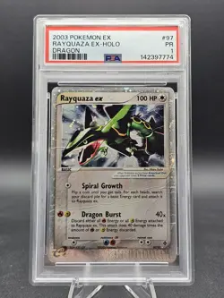 2003 POKEMON EX DRAGON #97 RAYQUAZA EX-HOLO PSA 1 - Image 1
