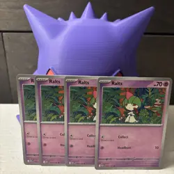 4x Ralts 058/132 x4 Mega Evolution Pokemon TCG Playset English NM - Image 1