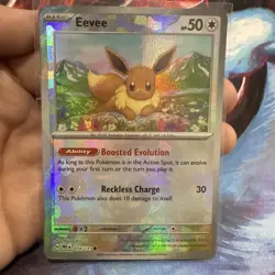 Pokemon Prismatic Evolutions Eevee 074/131 Master Ball Pattern NM - Image 1