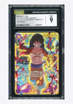 One Piece CGC 9 Monkey D. Luffy SEC 2024 OP09-119 OP09 Japanese - Image 1