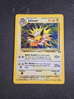 Pokemon 1999 Jolteon Jungle 4/64 Holo Rare Unlimited English TCG Card NM - Image 1