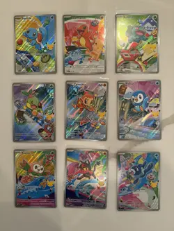 Pokemon First Partner Illustration 30th Collection Complete Promo Set 9 Cards - Image 1