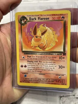 Dark Flareon Pokemon TCG 35/82 Team Rocket Non-Holo Uncommon Vintage Card MP+ - Image 2