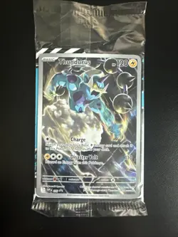 Pokemon TCG Thunderous Black Bolt ETB Full Art Promo Card Sealed - Image 1