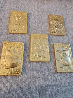 Pokemon 1999 23kGold-Plated Burger King Cards-Charizard, Pikachu, Togepi, Mewtwo - Image 1