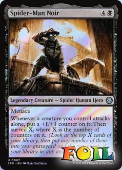 Spider-Man Noir 0067 MTG Marvel's Spider-Man Uncommon NP Foil - Image 1