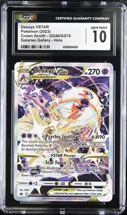 CGC 10 Deoxys VSTAR GG46/GG70 Crown Zenith Galarian Gallery Pokemon 2023 - Image 1