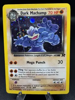 Pokemon TCG Dark Machamp Team Rocket 10/82 Unlimited Holo Rare - Damaged - Image 1