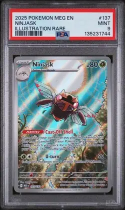 NINJASK 137 PSA 9 POKEMON MEGA EVOLUTIONS 2025 ILLUSTRATION RARE - Image 1