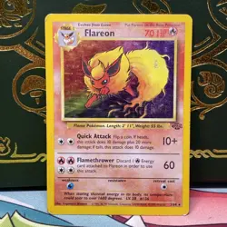 Pokemon 1999 Flareon Jungle 3/64 Holo Rare MP - Image 1