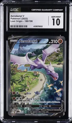 2022 POKEMON LOST ORIGIN ALTERNATE FULL ART AERODACTYL V CGC 10 - Image 1
