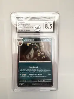 NM 8.5 CGC Pokemon 2025 Umbreon 059/131 Prismatic Evolutions Reverse Holo - Image 1