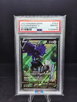 2022 Pokemon Corviknight V Full Art Silver Tempest #TG18/TG30 PSA 10 - Image 1