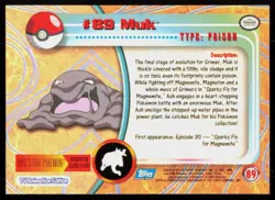 2000 Topps Pokemon TV Animation Series 2 Muk Blue Logo #89 - Image 2