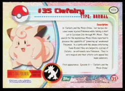1999 Topps Pokemon TV Animation Series 1 Clefairy Green Logo #35 - Image 2
