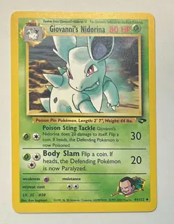 Pokemon TCG Giovanni's Nidorina 44/132 Gym Challenge Uncommon LP FREE SHPPING! - Image 1