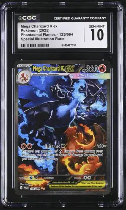 2025 Pokemon Phantasmal Flames #125/094 Mega Charizard X ex CGC 10 - Image 1