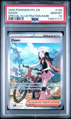 2025 POKEMON PFL EN-PHANTASMAL FLAMES SPECIAL ILLUSTRATION RARE #129 DAWN PSA 10 - Image 1
