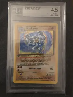 Pokemon 1999 Base Unlimited #8 Machamp Holo R Beckett 4.5 VG-EX+ - Image 1