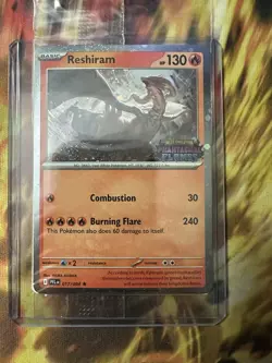 2026 Pokemon Reshiram Phantasmal Flames Stamped 017/094 Promo Cosmos Holo SEALED - Image 2