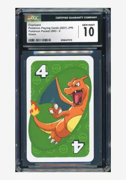Pokemon CGC 10 GEM MINT Charizard Green 2021 Pokemon Pocket Uno Japanese - Image 1