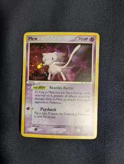 Mew Cosmos Holo 4/17 HP/DMG Pop Series 4 Pokemon Tcg SWIRL - Image 1