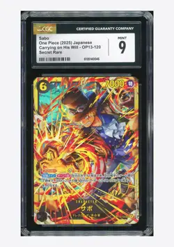 One Piece CGC 9 Sabo SEC 2025 OP13-120 OP13 Japanese - Image 1