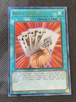 YuGiOh! - Royal Straight BLCR-EN002 Ultra Rare 1st Edition Near Mint - Image 1