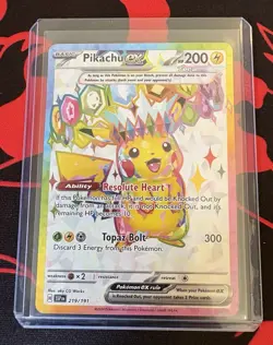 Pokemon TCG Pikachu EX Surging Sparks Ultra Rare Card 219/191 Scarlet & Violet - Image 1