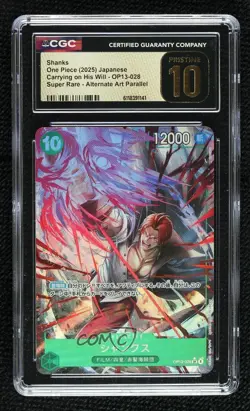 2025 One Piece Card Game: Carrying on His Will OP13 Japanese Shanks CGC 10 - Image 1