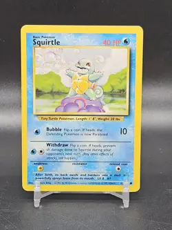 Squirtle 63/102 Base Set Unlimited Vintage Pokemon Card NM-LP WOTC 1999 - Image 1