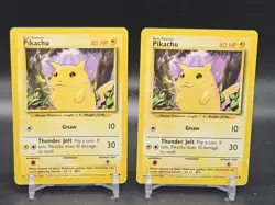 (2) Pokemon Pikachu 58/102 Yellow Cheeks Basic Card - Image 1
