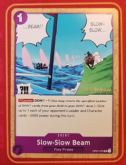 SLOW-SLOW BEAM OP07-075 PRE-RELEASE STAMP 2024 ONE PIECE CARD GAME OP07 500 - Image 1