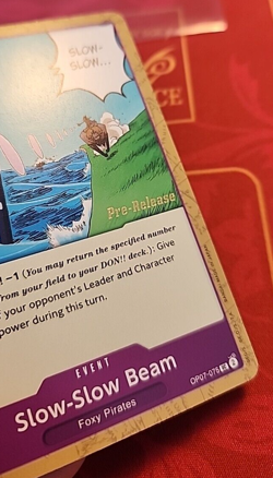 SLOW-SLOW BEAM OP07-075 PRE-RELEASE STAMP 2024 ONE PIECE CARD GAME OP07 500 - Image 2