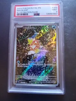 Pokemon TCG Magikarp Holo Card Paldea Evolved Illustration, Rare, PSA 9, 203/193 - Image 1