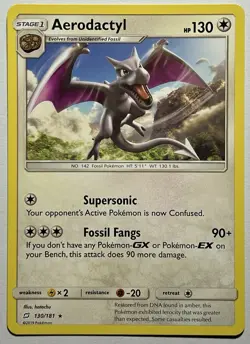 Aerodactyl 130/181 (LP) Rare Sun & Moon: Team Up 2019 Pokemon Card TCG - Image 1