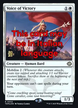MTG VOICE OF VICTORY FOIL EXC - VOCE DELLA VITTORIA 33 - TDM PRE - MAGIC - Image 1