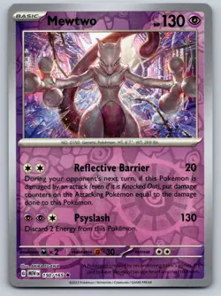 Mewtwo 150/165 Rare 151 Pokemon Reverse Holo Near Mint - Image 1