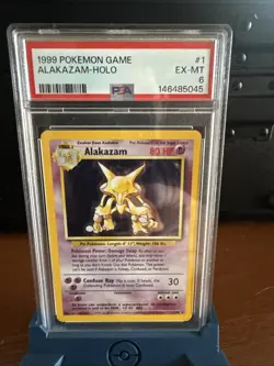 Pokemon Alakazam TCG Base Set Holo Card 1/102 Unlimited Holo Rare, PSA 6 - Image 1