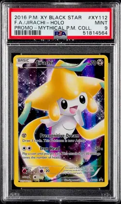 2016 XY BLACK STAR PROMO MYTHICAL POKEMON COLL FULL ART/JIRACHI PSA 9 #XY112 - Image 1