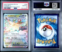 2025 Pokemon Prismatic Evolutions Surprise Box Exclusive Leafeon Ex PSA 10 #6 - Image 3