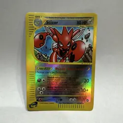 Pokemon Scizor 032/147 Aquapolis Reverse Holo Rare Stage 1 80 HP English TCG - Image 1