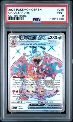 2023 Pokemon EN Obsidian Flames #215/197 Charizard ex PSA 9 - Image 1