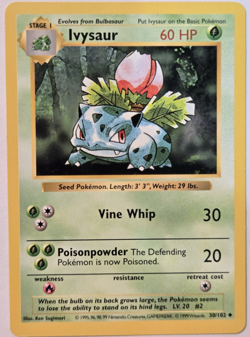 Pokemon TCG Ivysaur (Shadowless) Base Set 30/102 Regular Uncommon LP - Image 1