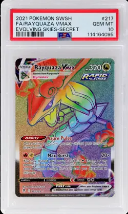 2021 Pokemon Sword And Shield Evolving Skies Rayquaza Vmax PSA 10 Secret Rare - Image 1